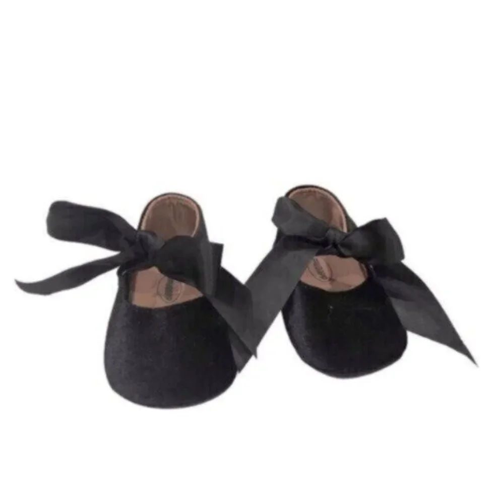 Ddbbrw Kids Baby Girl Black Bow Dressy Fancy Party Shoes Size 5